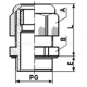 Polyamide glands, EDW...H type - EDW 42 H BK