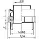 Fitting for WTG protective conduits, WD, WD...M type - WD 32M/21     (10 PCS)