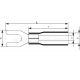 Insulated spade terminals in heat-shrink insulation, KWIT type