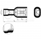 Fully insulated push-on female connectors, NCI...PCV - NCI 2,8-2,5/0,8 PCV     (100 PCS)