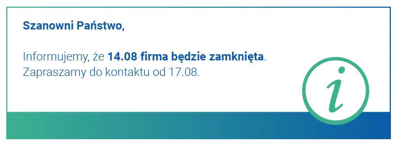 Przerwa w pracy Ergom w sierpniu 2026