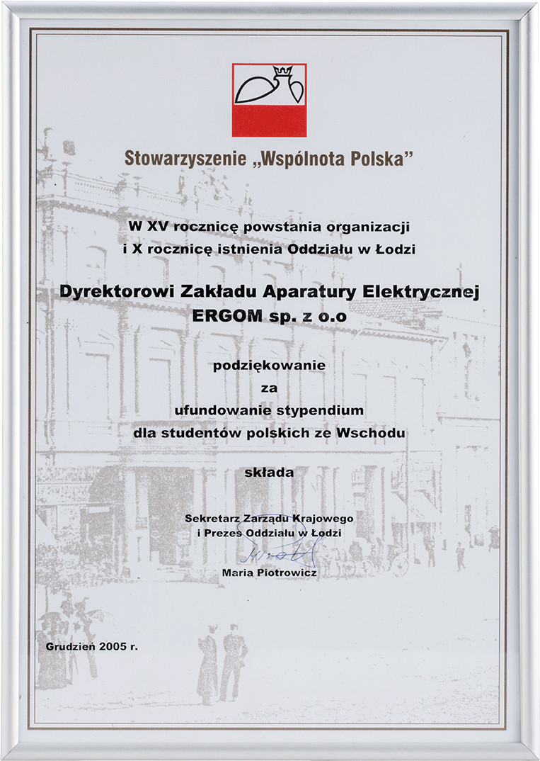 Podziękowania od Stowarzyszenia "Wspólnota Polska"