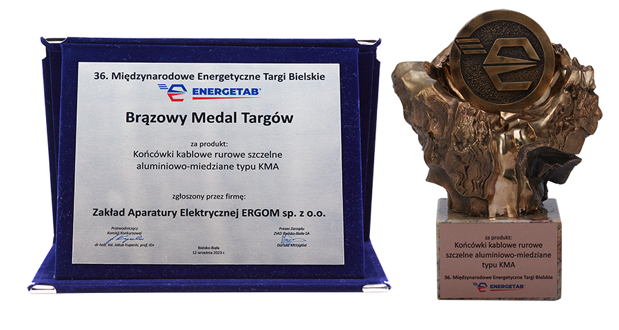 Bronze medal for the product Aluminium-copper longitudinally sealed tubular terminals, KMA type