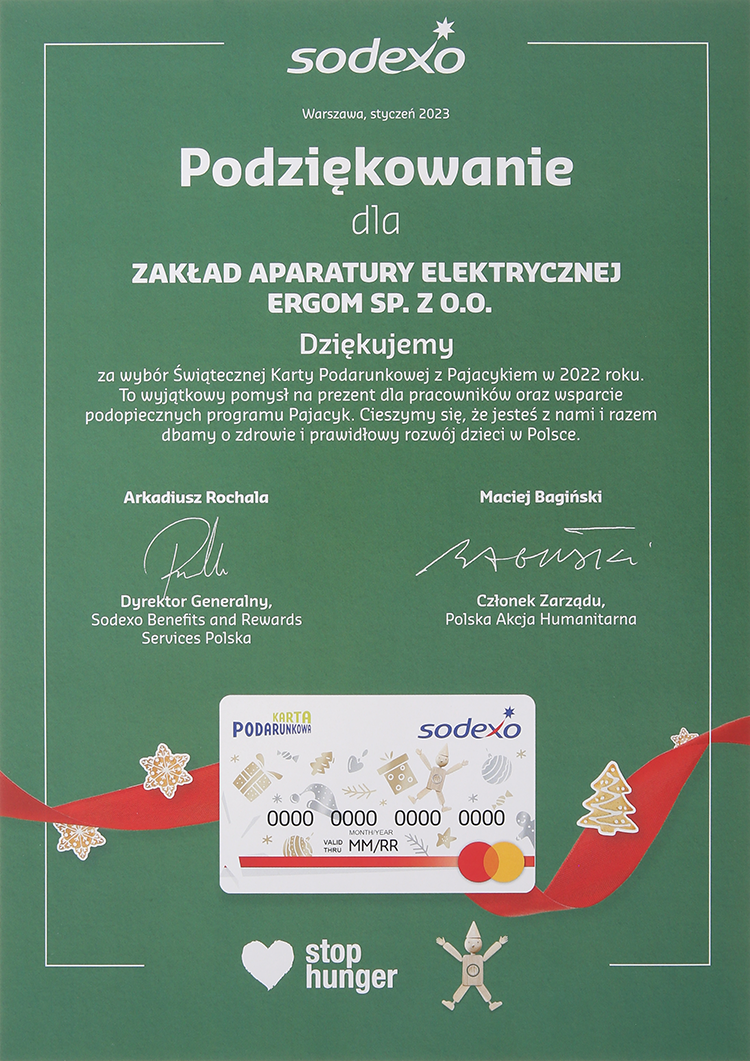 Thanks for Ergom from Sodexo Benefits and Rewards Services